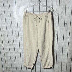 Orvis tan linen pants size Medium